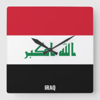 Irak Drapeau éblouissant Carré patriotique