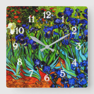 Horloge Carrée Irises par Vincent van Gogh