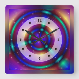 Horloge Carrée IT'S MAGIC Apopphysis Fractal + your idea
