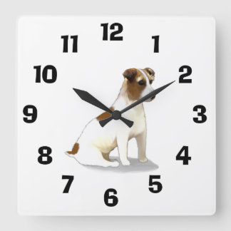 Horloge Carrée Jack Russell Terrier Chien assis