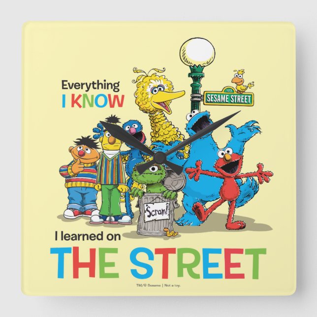 Horloge Carrée J'ai appris dans la RUE (Recto)