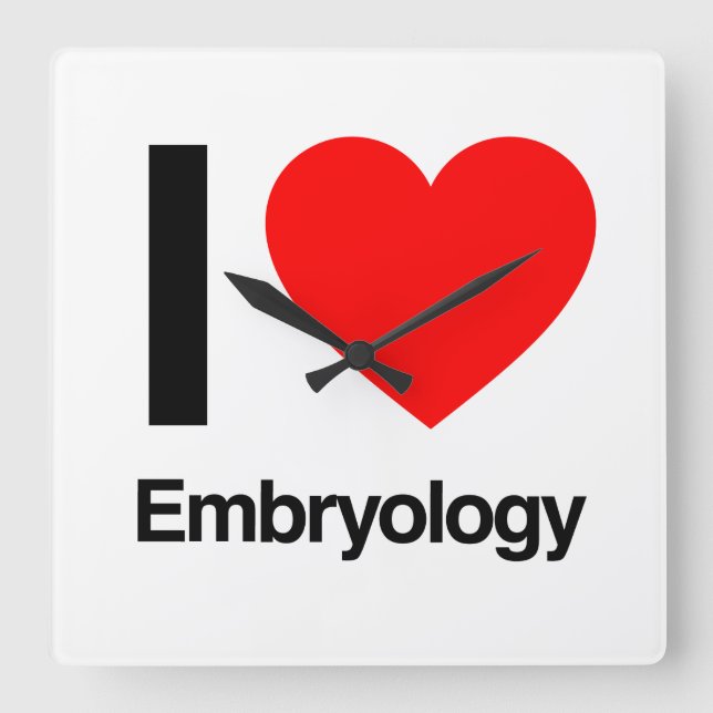 Horloge Carrée j'aime l'embryologie (Recto)
