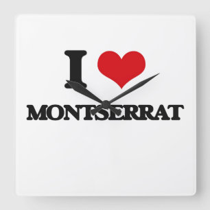 Horloge Carrée J'aime Montserrat