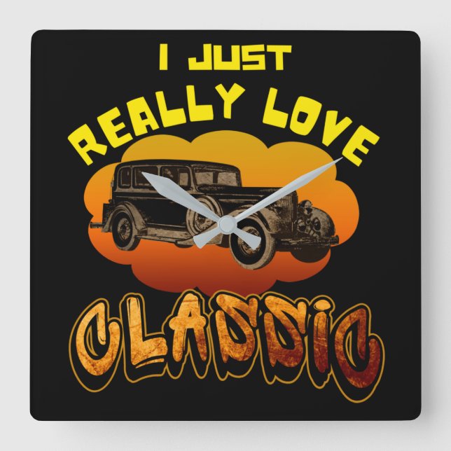 Horloge Carrée j'aime vraiment le classique  (Recto)