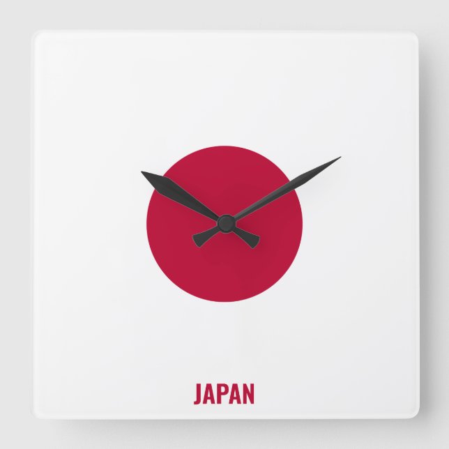 Horloge Carrée Japon National Drapeau Patriotique (Recto)