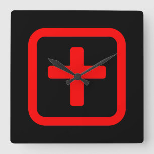 Horloge Carrée Japonais Numéro dix 十 Ju