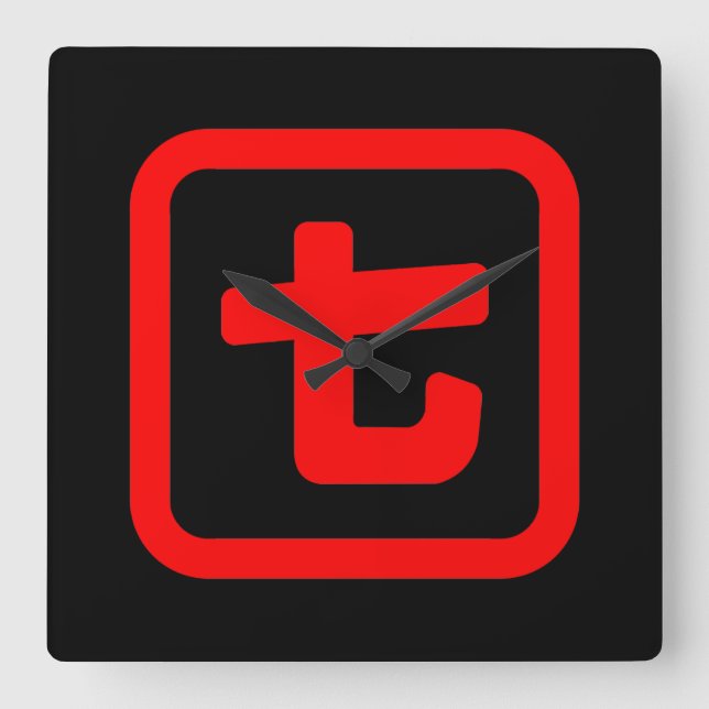 Horloge Carrée Japonais Numéro sept 七 Nana } Kanji (Recto)