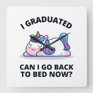 Horloge Carrée Je suis diplômé puis-je retourner au lit maintenan