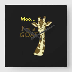 Horloge Carrée Je suis un Cool de chèvre qui confuse la Giraffe