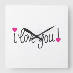 HORLOGE CARRÉE **JE T'AIME** FERMER