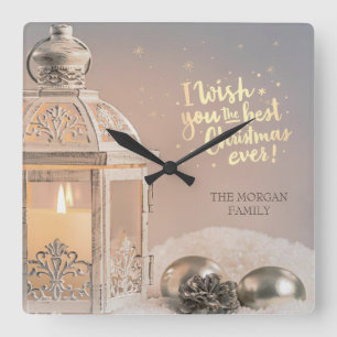 Horloge Carrée Je vous souhaite le plus beau Noël qui soit, Lante