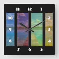 Jetée en bois au-dessus d'un paysage paisible du l