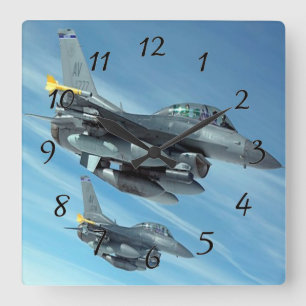Horloge Carrée Jets de combat