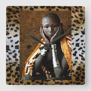 Horloge Carrée Jeune garçon africain