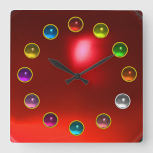 HORLOGE CARRÉE JEUX IMPRIMÉS EN 3D COLORÉS