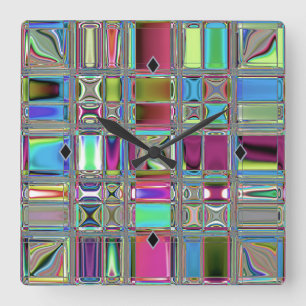 Horloge Carrée Jewelee Mosaic