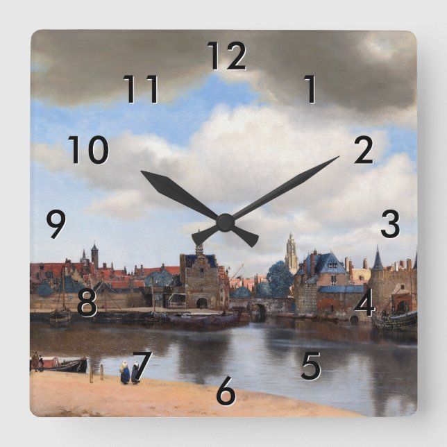 Horloge Carrée Johannes Vermeer - Vue de Delft (Recto)