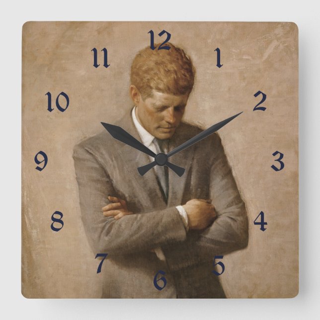 Horloge Carrée John Kennedy Portrait de la Maison-Blanche préside (Recto)