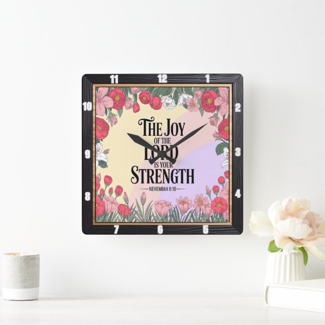 Horloge Carrée Joie Lord Force Floral (Maison)