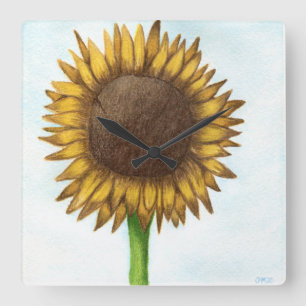 Horloge Carrée Joli tournesol
