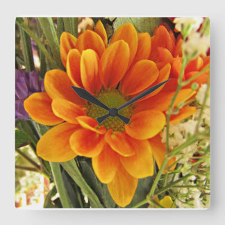 Horloge Carrée Jolie fleur