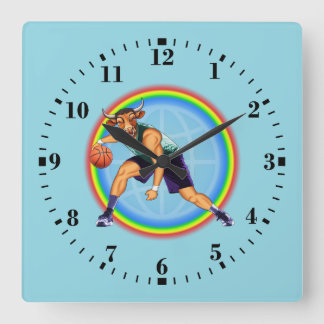 Horloge Carrée Joueur de basket-ball des Chicago Bulls en action