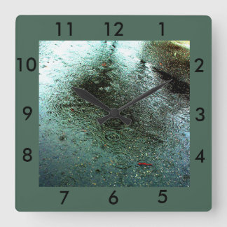 Horloge Carrée Jour de la pluie Abstrait
