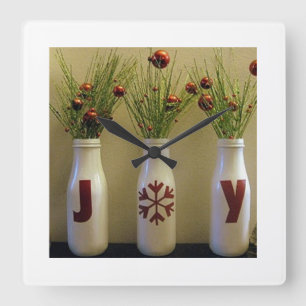 HORLOGE CARRÉE "JOY" CHRISTMAS CLOCK
