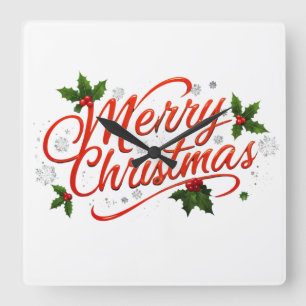 Horloge Carrée Joyeux Noël