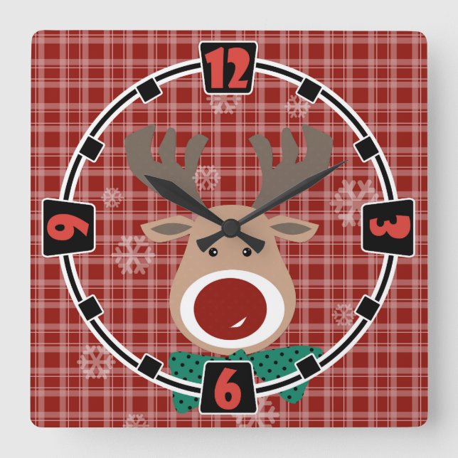Horloge Carrée Joyeux Noël ! (Recto)