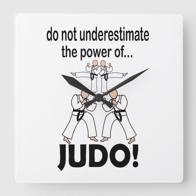 Horloge Carrée Judo Martial Arts Karate Taekwondo Judo (Recto)