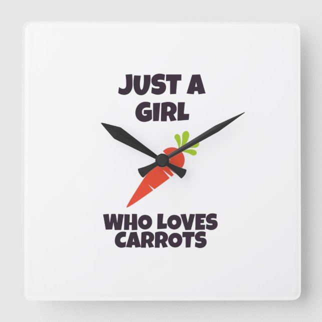 Horloge Carrée Just a girl who loves carrots (Recto)