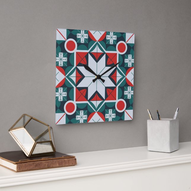 Horloge Carrée Kaleidoscope (Bureau)