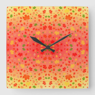 Horloge Carrée Kaleidoscope d'automne