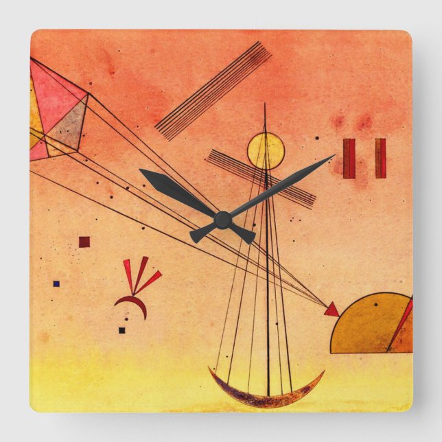 Horloge Carrée Kandinsky - Attachement léger (Recto)