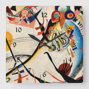 Horloge Carrée Kandinsky - Segment bleu