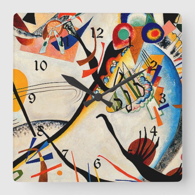 Horloge Carrée Kandinsky - Segment bleu (Recto)