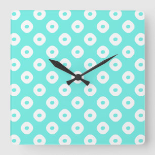 Horloge Carrée "Kanoko" Fawn Spot Motif Blanc