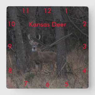 Horloge Carrée Kansas deer