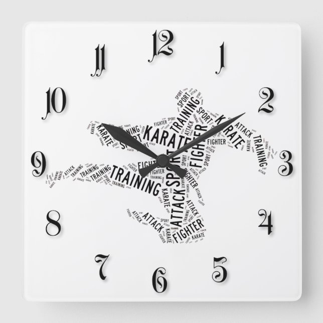 Horloge Carrée Karaté (Recto)