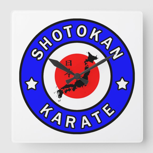 Horloge Carrée Karaté de Shotokan (Recto)