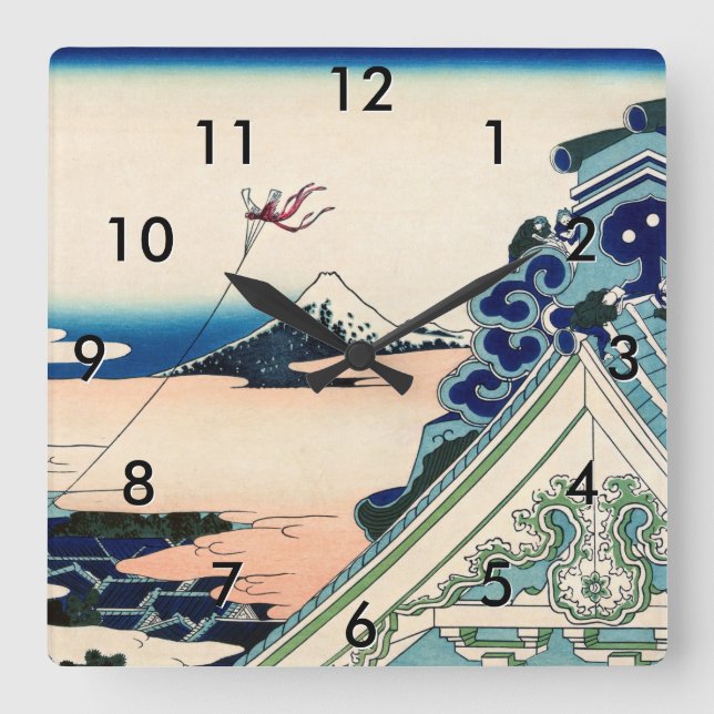 Horloge Carrée Katsushika Hokusai - Asakusa Honganji temple, Edo (Recto)