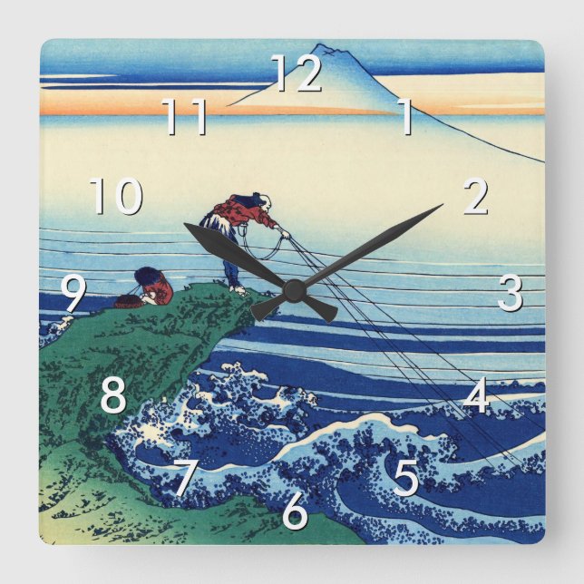 Horloge Carrée Katsushika Hokusai - Kajikazawa dans la province d (Recto)