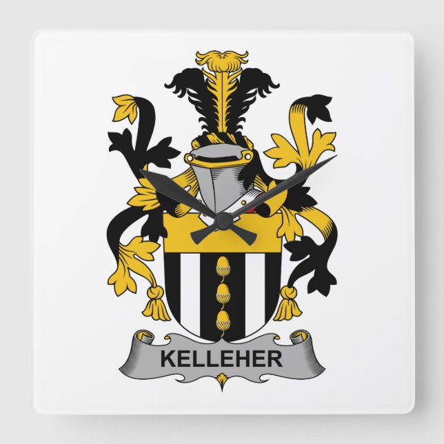 Horloge Carrée Kelleher Family Crest (Recto)