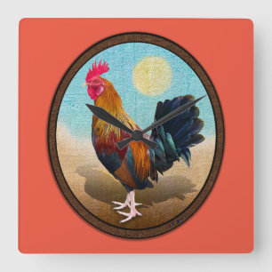 Horloge Carrée Key West - Rooster tzigane Vintage ovale