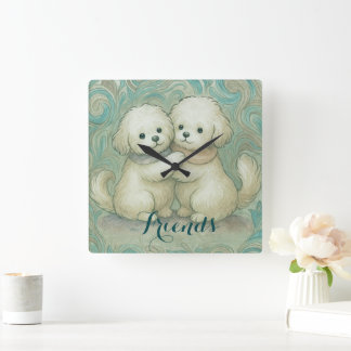 Horloge Carrée Kindred Paws 