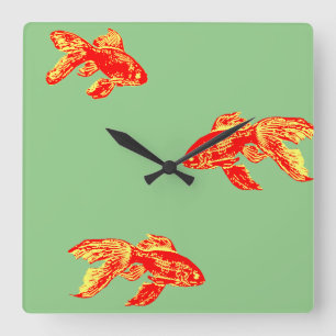 Horloge Carrée kingyo rouge