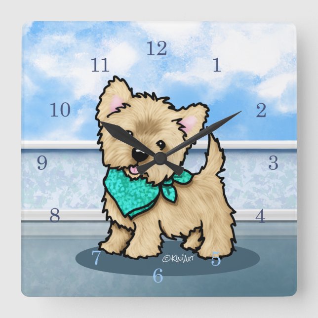 Horloge Carrée KiniArt Cutieface Cairn Square Wall Clock (Recto)