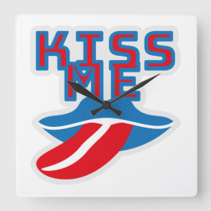 Horloge Carrée Kiss me