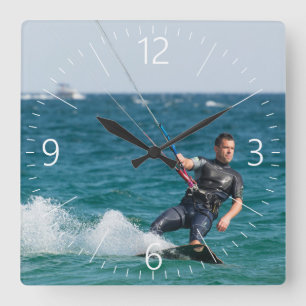 Horloge Carrée Kitesurf